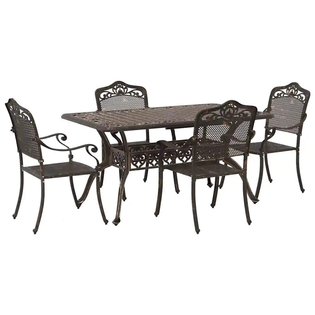 Set da Pranzo per Giardino 5 pcs Bronzo Alluminio 3334660