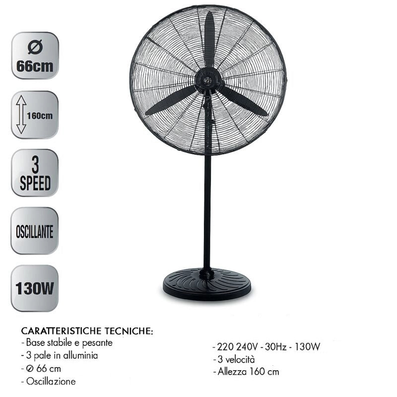 VENTILATORE INDUSTRIALE VE1960 130W D.66CM H160CM