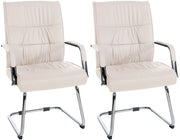 Set di 2 sedie per visitatori Sievert crema