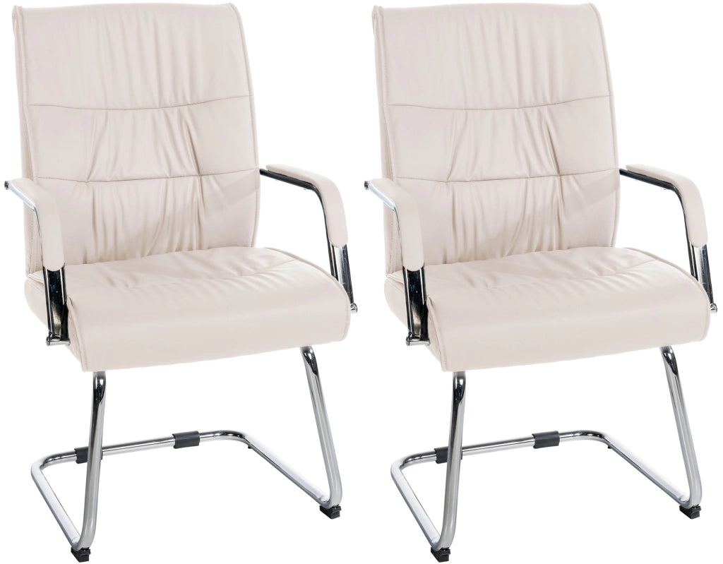 Set di 2 sedie per visitatori Sievert crema