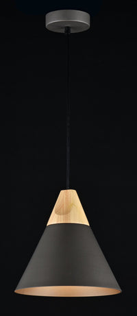 Lampada pendente Pendant in Metallo e Legno Bicones Nero