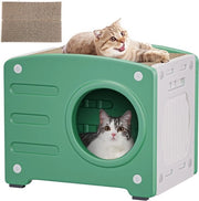 Casa per gatti - Ponte per gatti - Letti per gatti in plastica - Gatti di casa - Tana per gatti - Mobili per gatti - Nascondiglio per gatti - Recinzione per gatti - Impermeabile Verde - Capacità di carico 99 kg casa per gatti per esterno