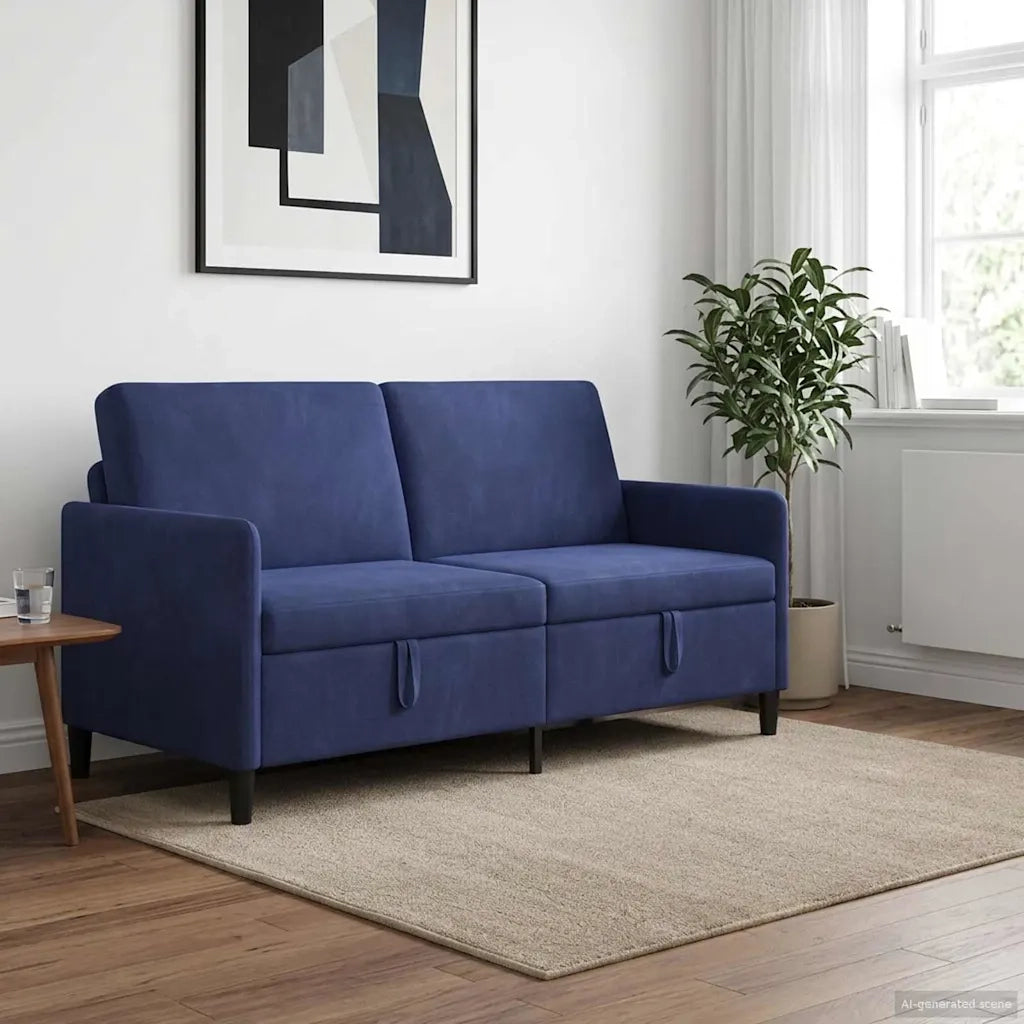 Divano con Storage Blu Polizia 172 x 78 x 87 cm Poliestere 42036973