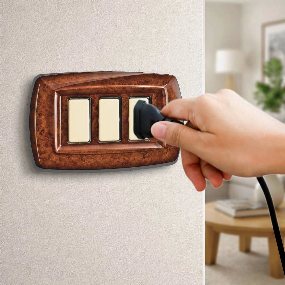 Placa elettrocanali tondò radica di varie modulazioni *** numero posti 3 posti, confezione 1