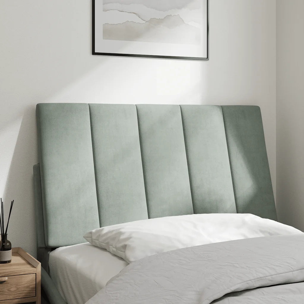 Cuscino Testiera Hanko Grigio Chiaro 90 cm in Velluto CFW6634825