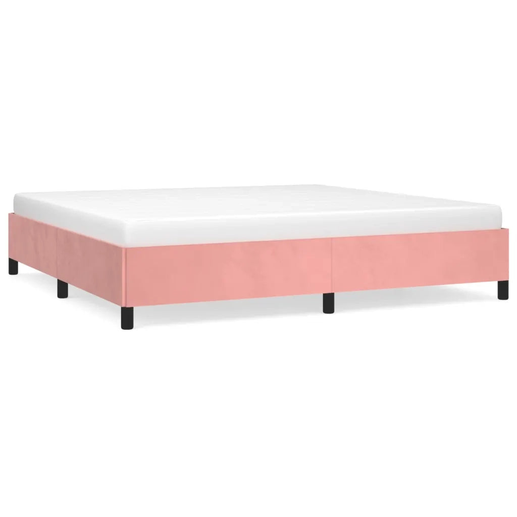 Letto matrimoniale | Letto per adulti | Giroletto Rosa 200x200 cm in Velluto