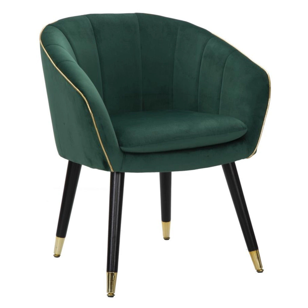 Poltrona VKH319, Verde, Legno, 62x58x78 cm