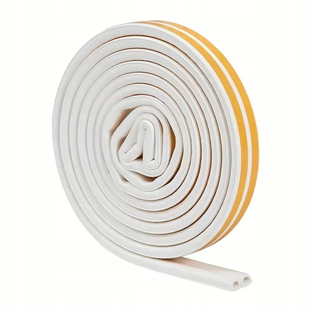 Guarnizione per Finestre Tipo D Bianca – Goma EPDM Resistente | 6 Metri, 3-7 mm