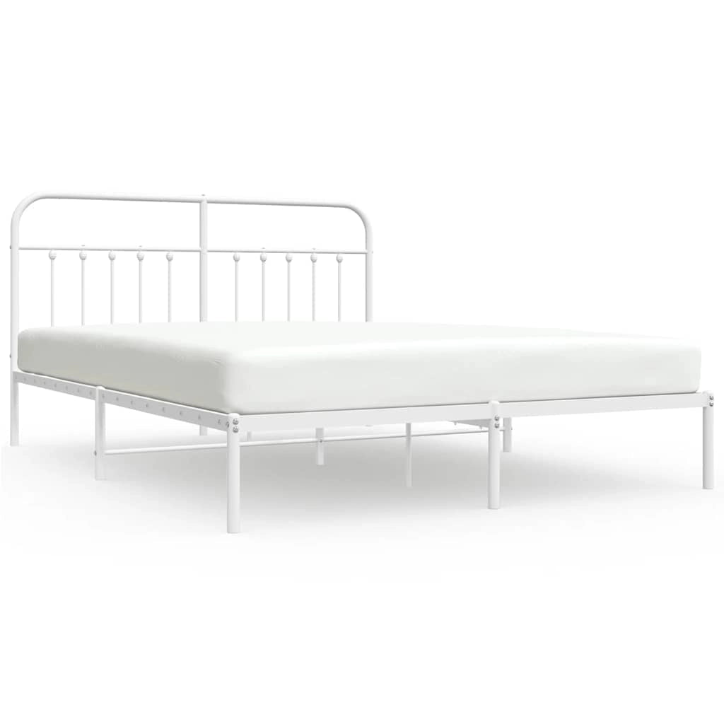 Giroletto con Testiera Metallo Bianco 180x200 cmcod mxl 79928