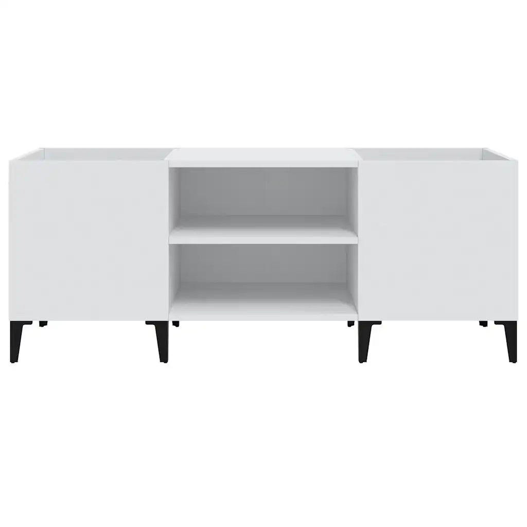 Mobile Porta Dischi Bianco 121x38x48 cm in Legno Multistrato 831933