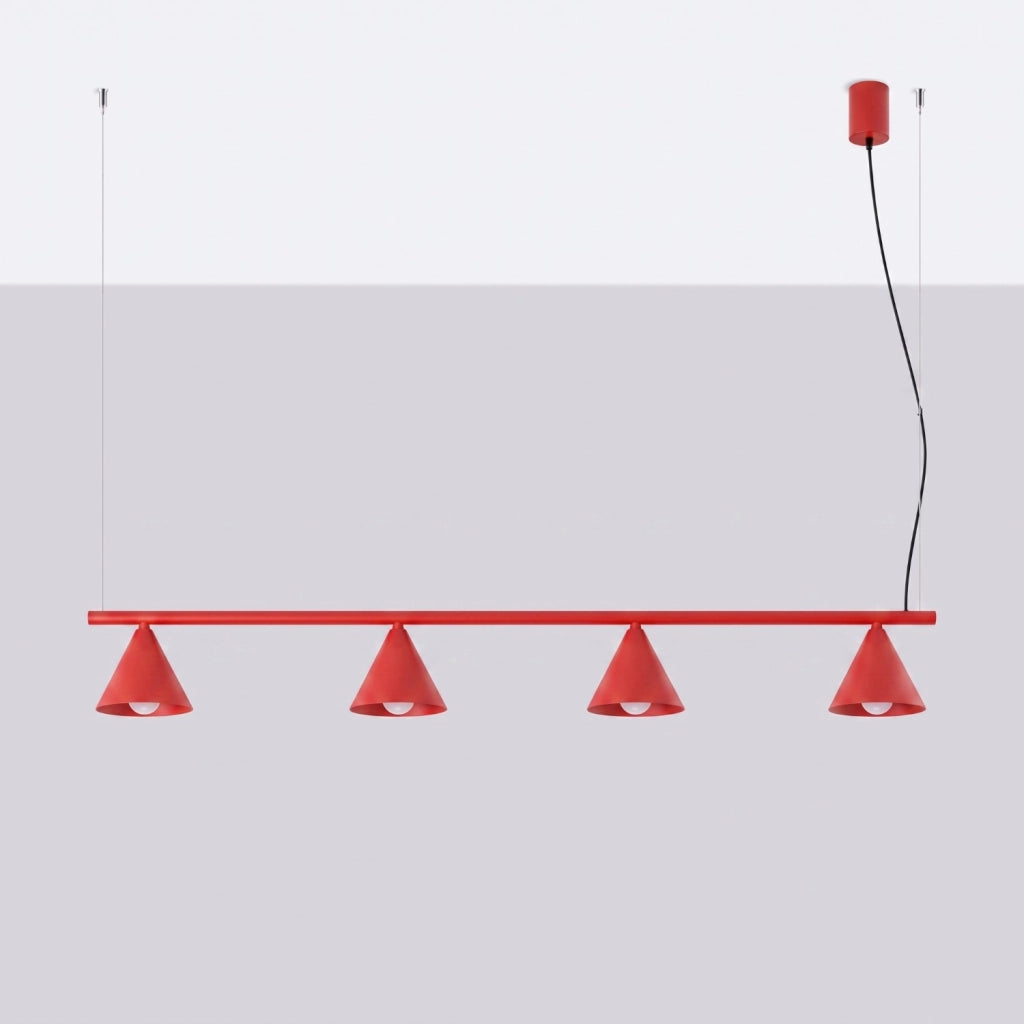 Lampadario NOX 4L rosso