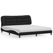 Letto con Materasso Hvar Nero e Bianco 180x200 cm in Similpelle 3208743