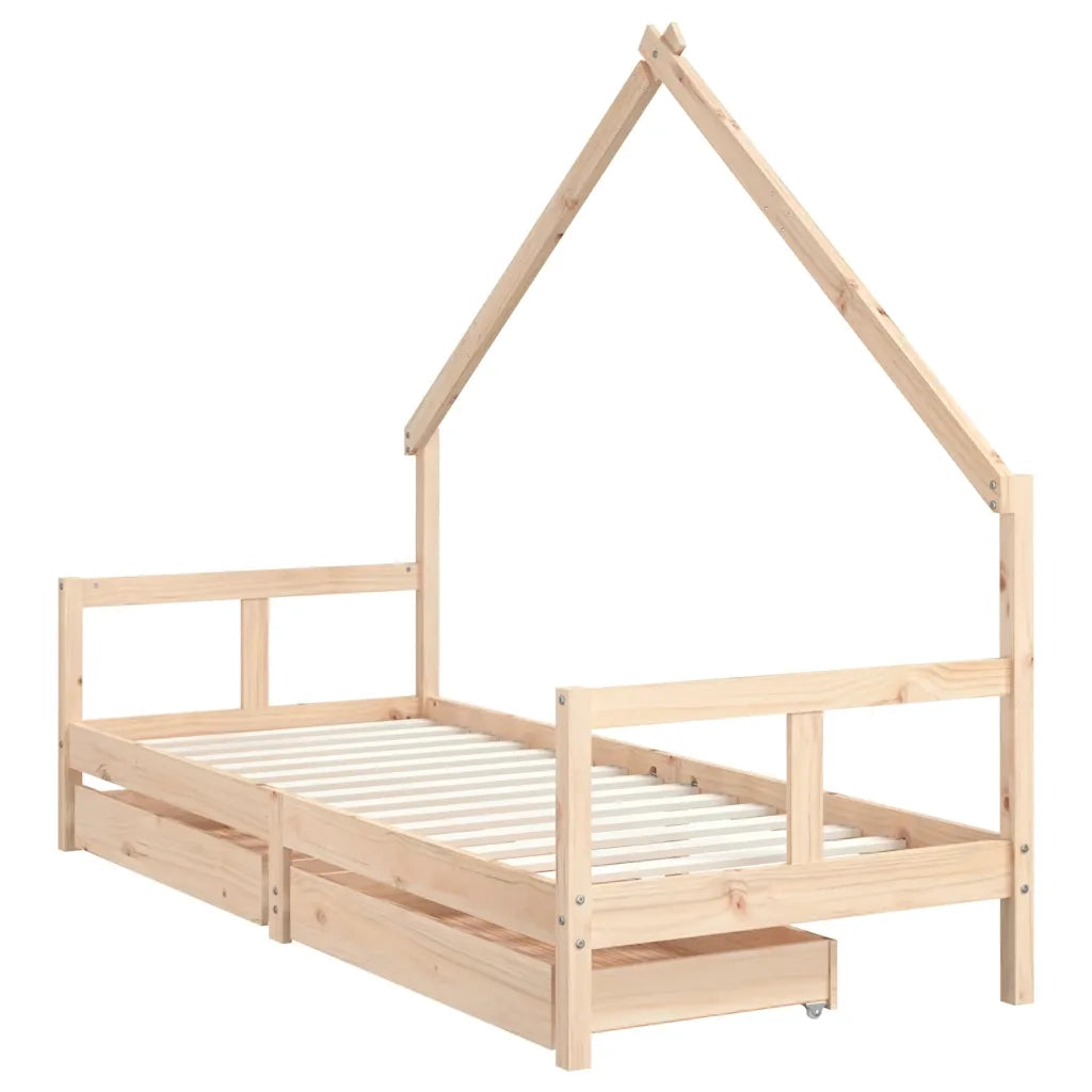 Giroletto Bambini | Letto Infantile | Lettino con Cassetti 80x200 cm Legno Massello di Pino