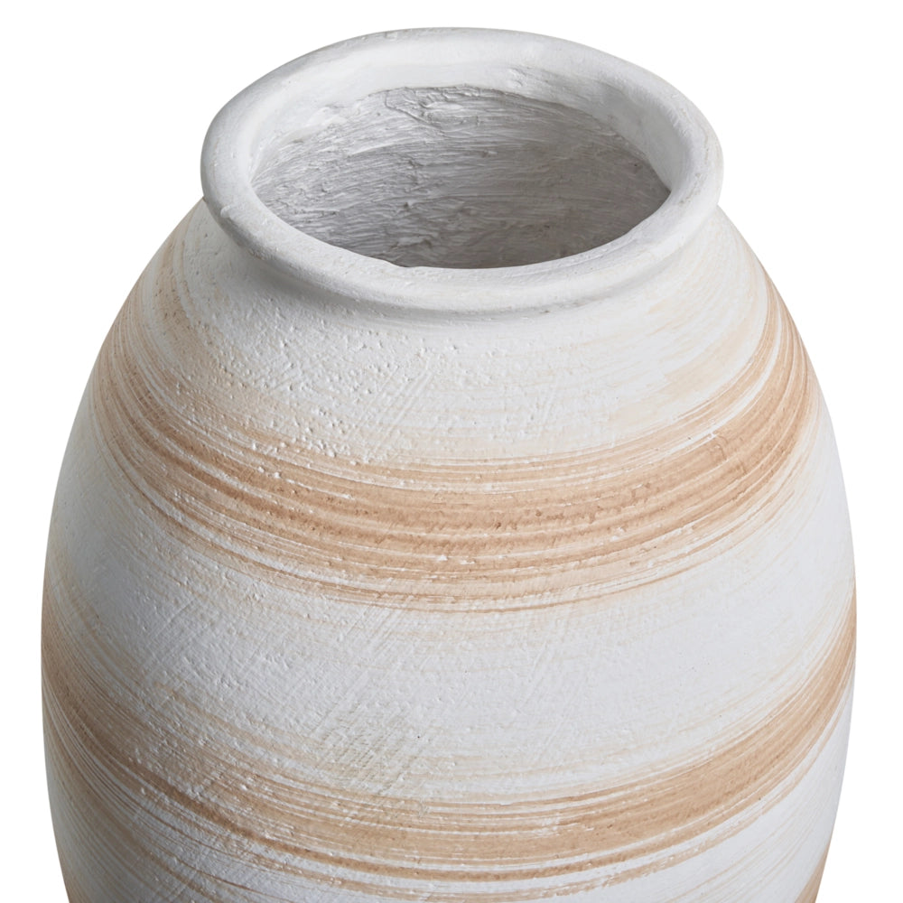 Vaso da fiori bianco sporco in fibra di argilla dipinta per interni ed esterni Forma rotonda Design moderno Soggiorno