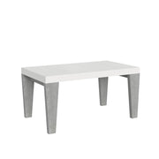 Tavolo Allungabile 160/420x90x77 cm Spimbo Mix  piano Bianco Frassino gambe Cemento