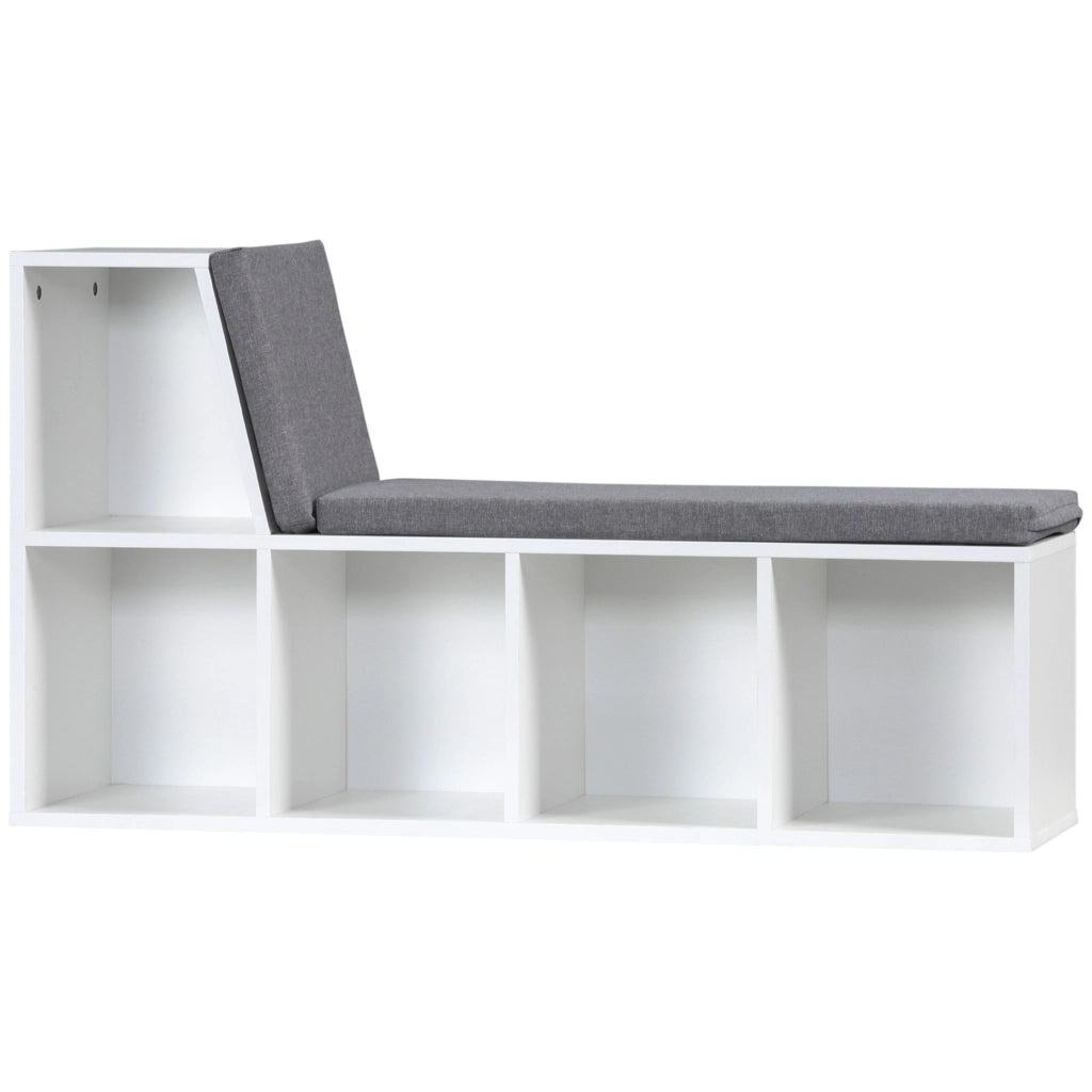Libreria con panca ¨C zephmum ¨C 108x30x60 cm bianco grigio
