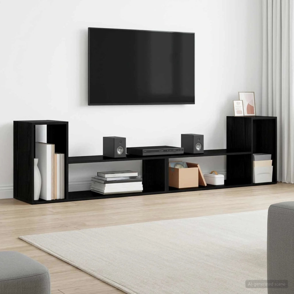 Mobile TV 100 x 30 x 50 cm Rovere Nero Legno ingegnerizzato 8010912