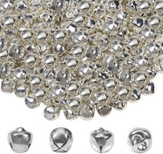 Decorazioni a Bambù 200 pezzi - Metallo Argentato - 10 mm - Ornamenti - Decorazione di Natale - Creazione di Gioielli - Decorazioni a Bambù