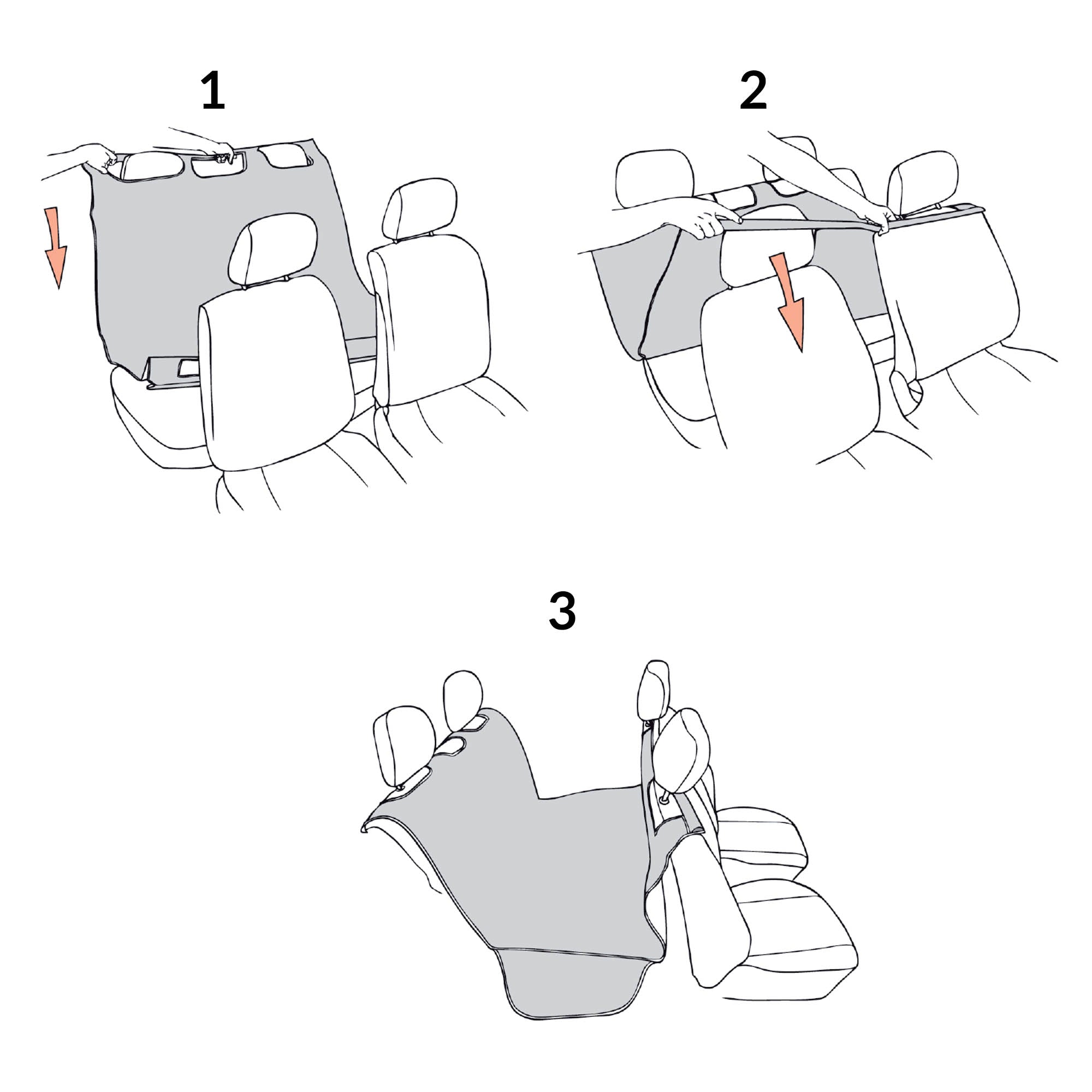 Coprisedile Posteriore Auto per Cani 127x160 cm in Tessuto TNT Grigio Scuro