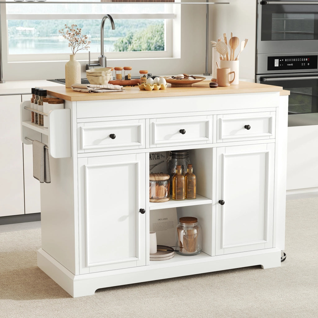 Mobile contenitore con 3 cassetti; ripiani regolabili e piano estraibile per cucina e sala da pranzo