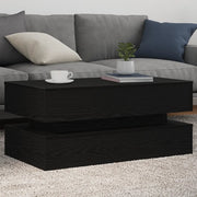 Tavolino da Soggiorno con Luci LED-Tavolino da Salotto-Tavolo Rovere Nero 90x50x40 cm 820606