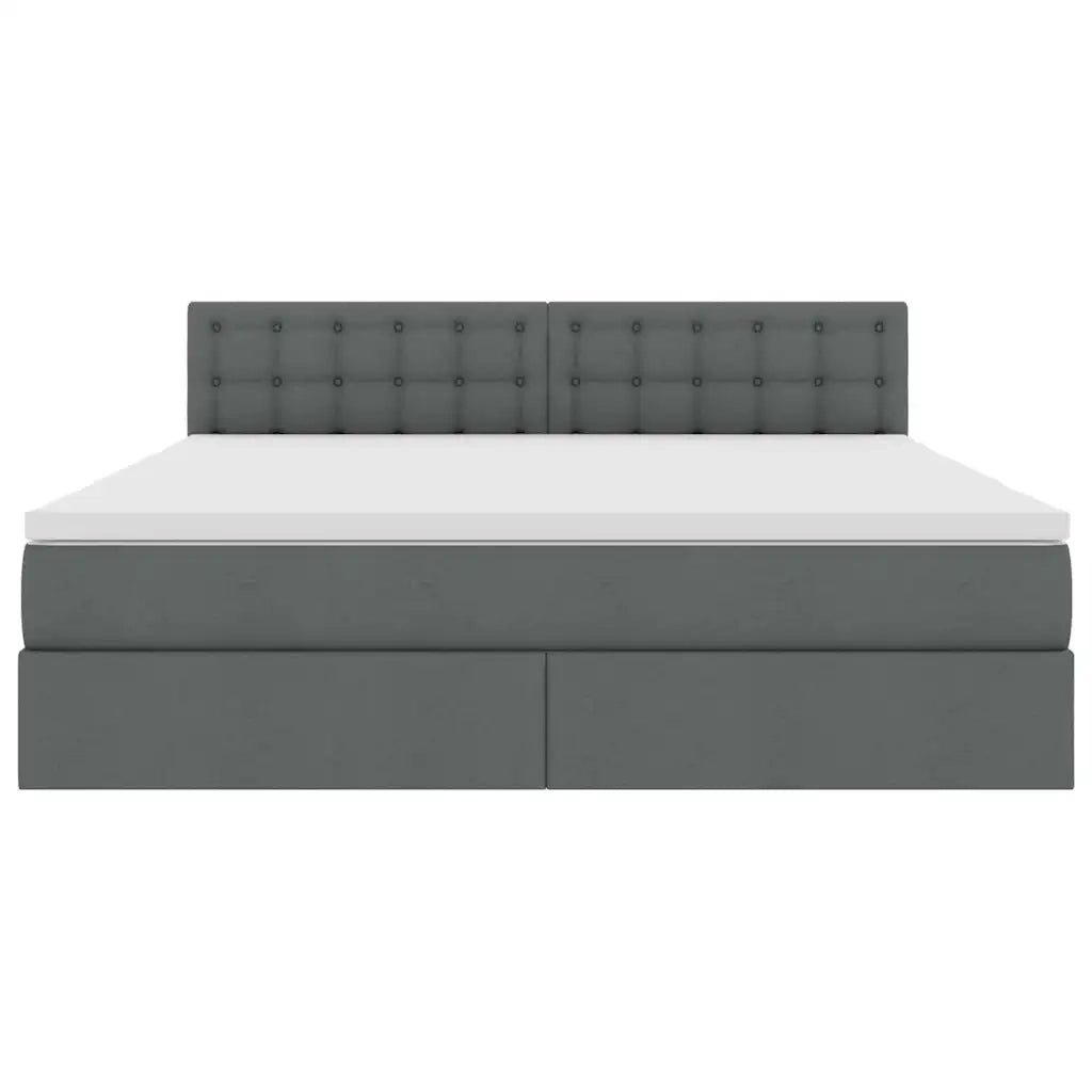 Letto con contenitore e materasso Grigio scuro 160 x 200 cm