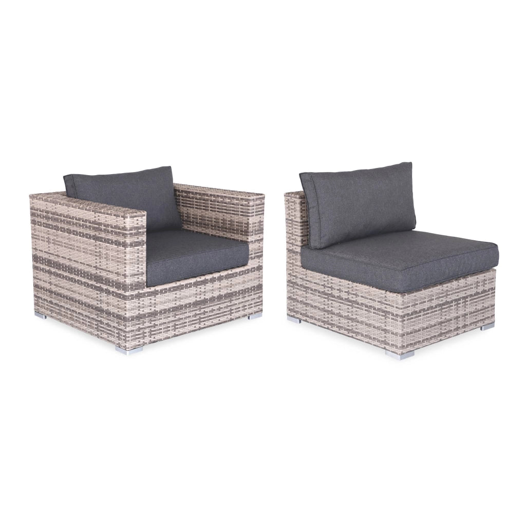 Salotto da giardino angolare in resina intrecciata, 8-10 posti, gamma