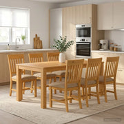 Set da pranzo 7 pz Beige Legno di Quercia Massello 3430387