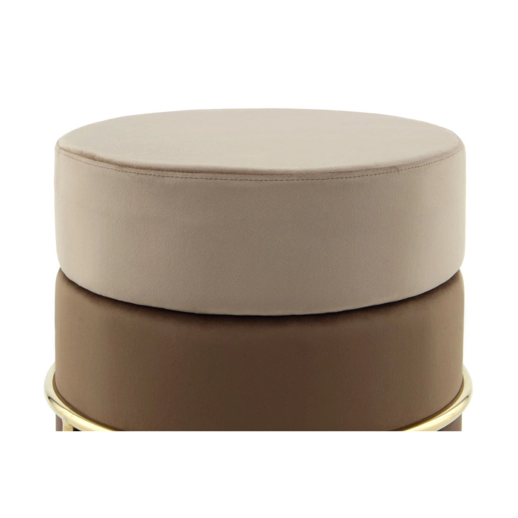 Pouf imbottito Matilda 100 in velluto marrone