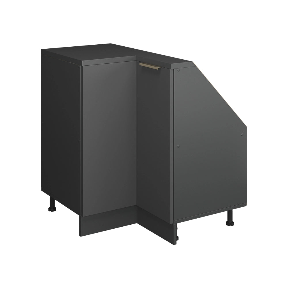 Mobile cucina angolare per sottotetto R-Line Antracite-oro/Antracite 75.6 cm con 1 porta Vicco