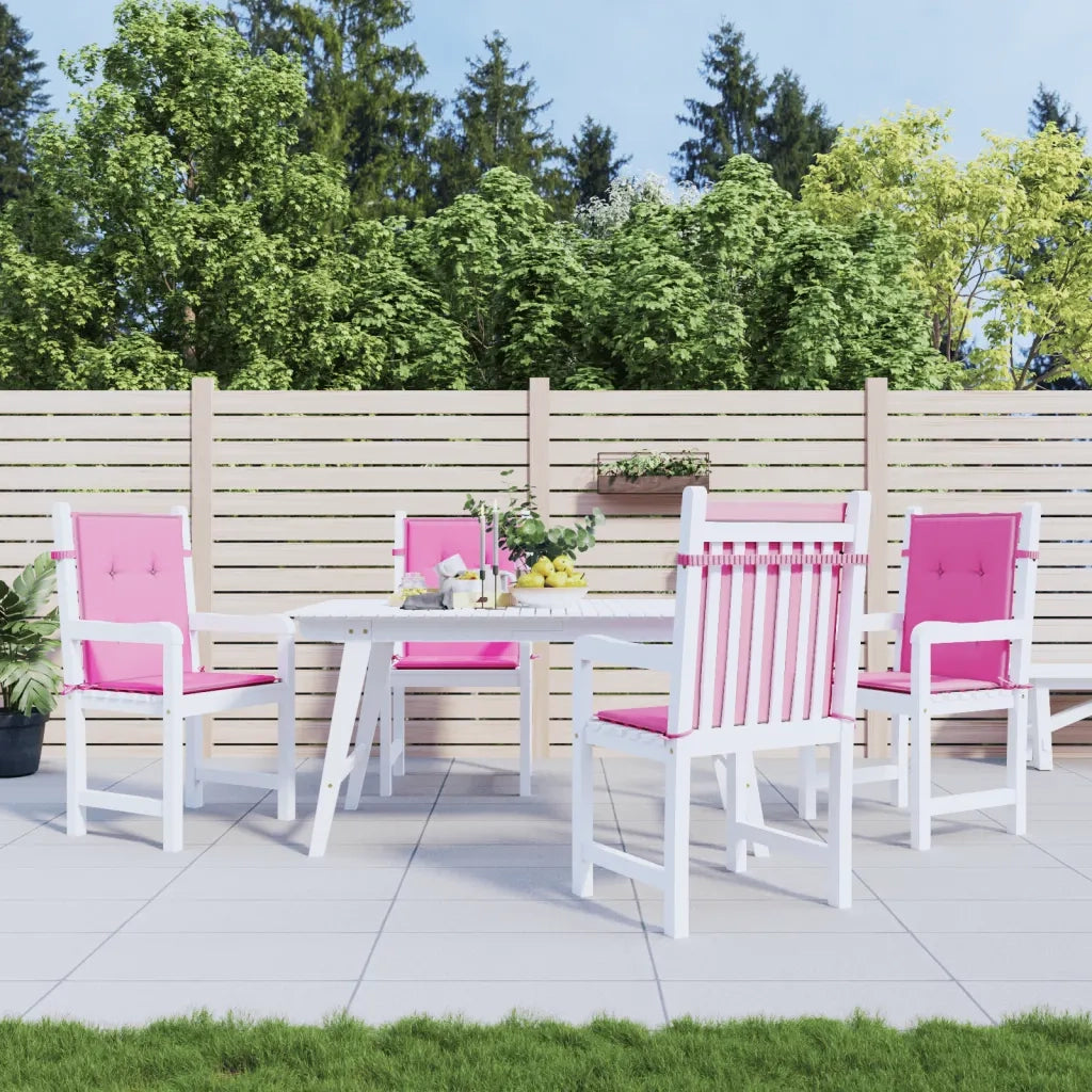 Cuscini per Sedia con Schienale Basso 4 pz | Cuscini per sedie Rosa in Tessuto