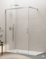 Porta doccia scorrevole 1+1 THALASSA (BASIC) walk-in 120 cm Profilo Cromo vetro trasparente