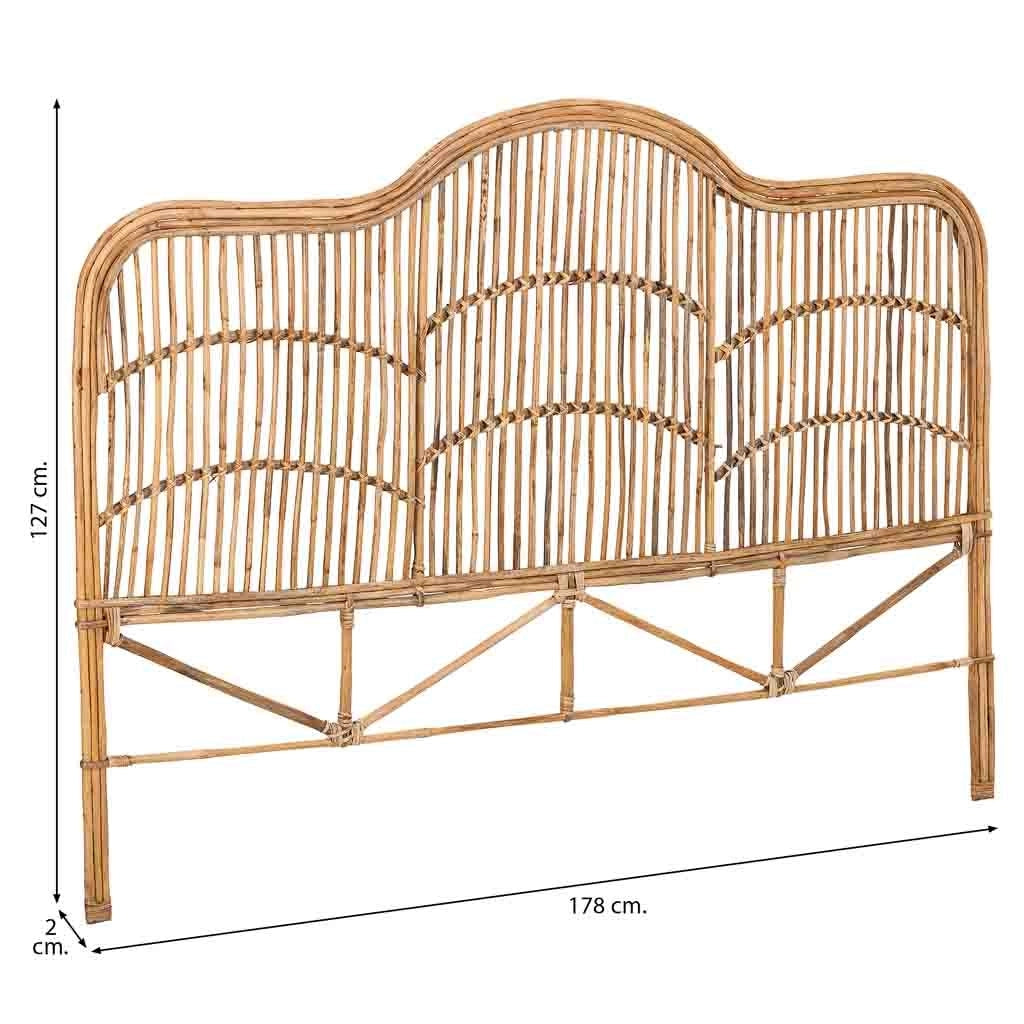 Testiera letto in canna 178x02x127h cm