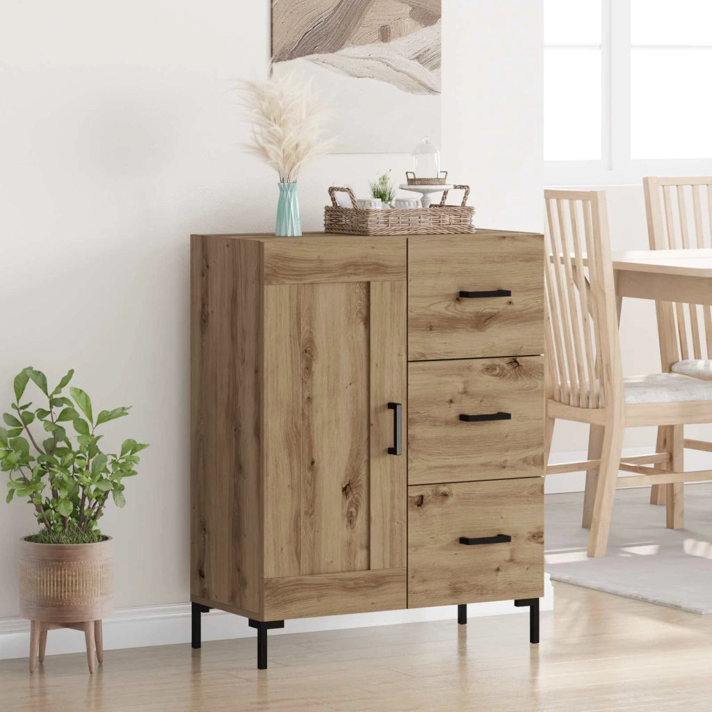 Credenza | Madia | Buffet da pranzo | Armadio da pranzo rovere artigianale 69.5 x 34 x 90 cm Legno multistrato