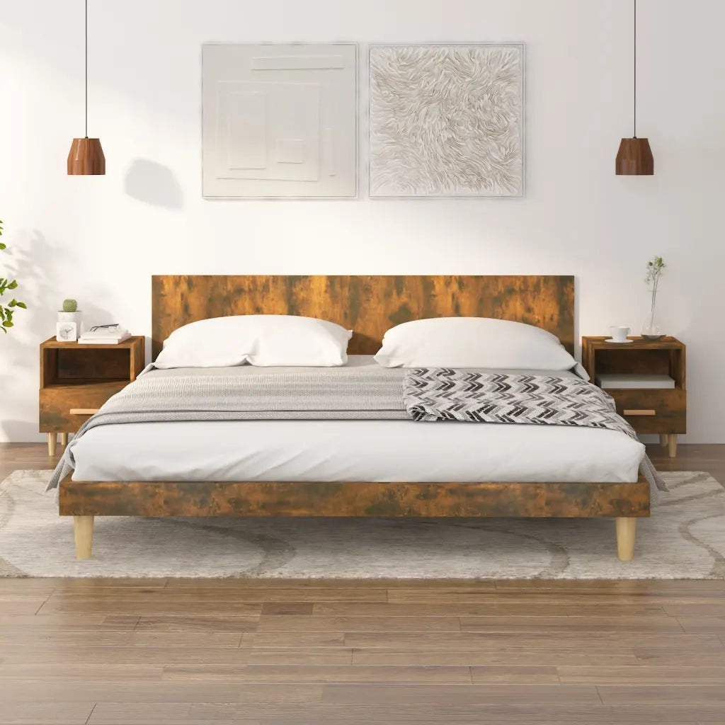 Comodini 2 pz Rovere Fumo 40x35x47 cm 817298