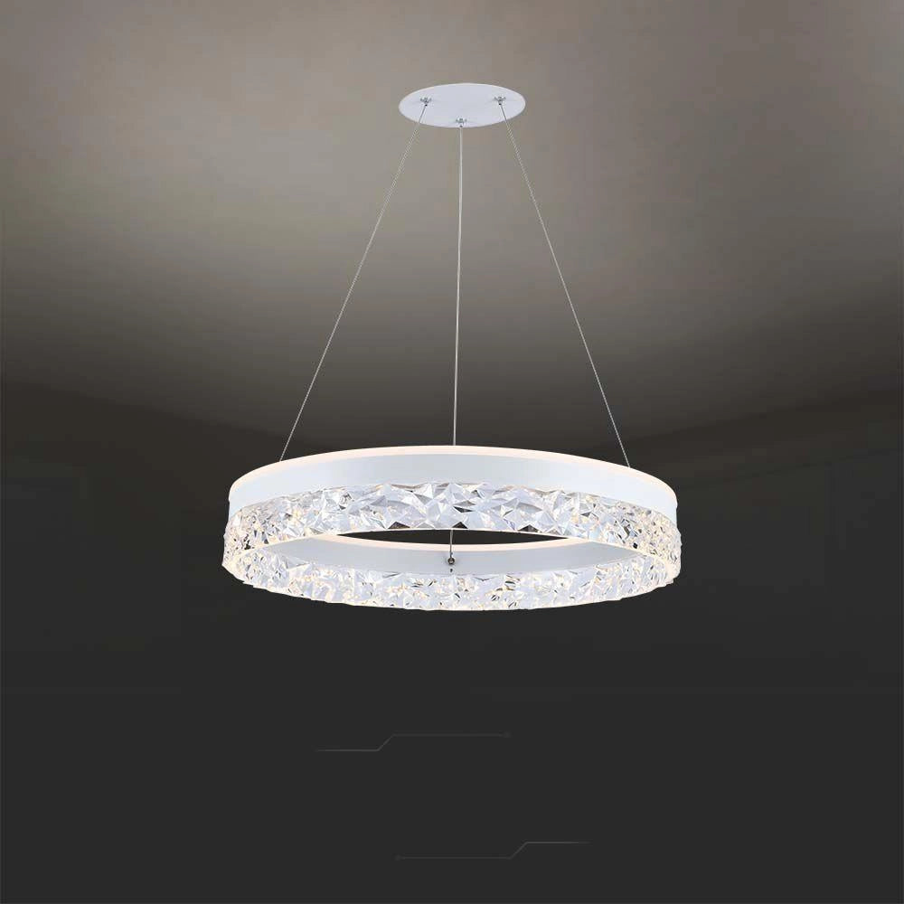 Lampadario LED anello cristallo 3000K bianco V-TAC VT-7581