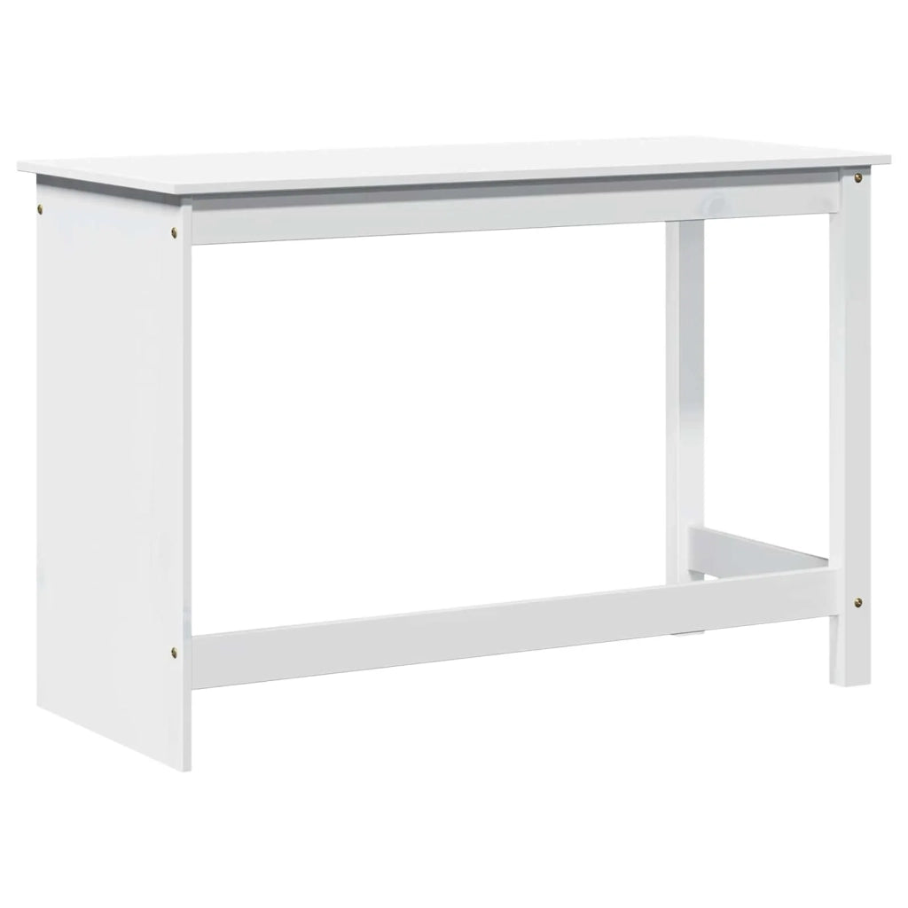 Scrivania Bianco 112 x 50 x 75 cm Legno di Pino Massello 42028373