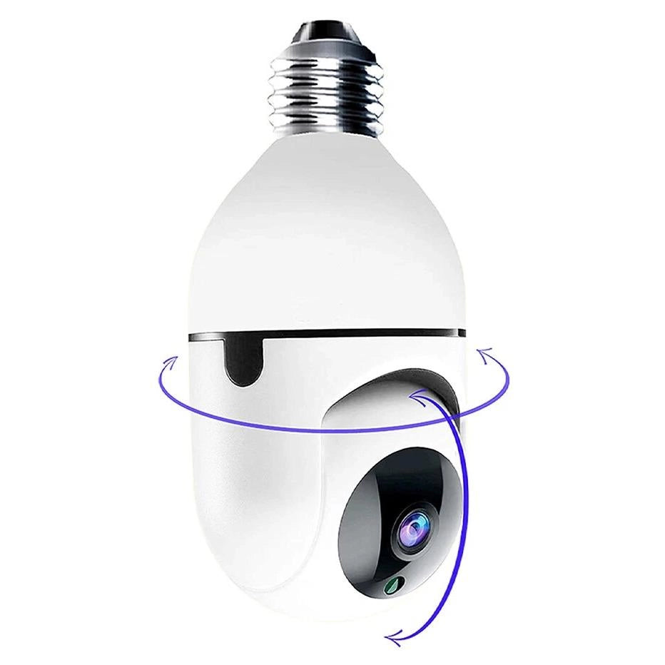 LAMPADINA FOTOCAMERA IP WIFI 360° 1080P VISIONE NOTTURNA RILEVAMENTO MOVIMENTO AUDIO BIDIREZIONALE INSTALLAZIONE FACILE SICUREZZA SMART HOME
