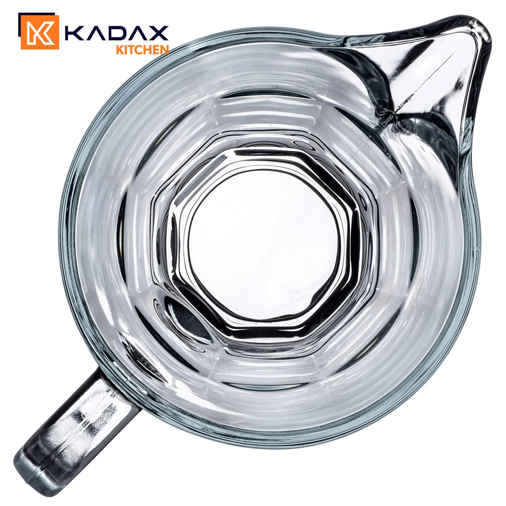 Caraffa in vetro KADAX per acqua, limonata, succo di frutta, 1 litro per acqua, bevande, composte.