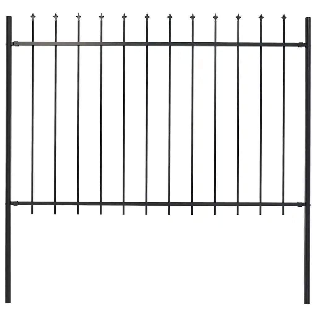Recinzione da Giardino Woerden con Punta a Lancia in Acciaio 170x120 cm Nero 144926