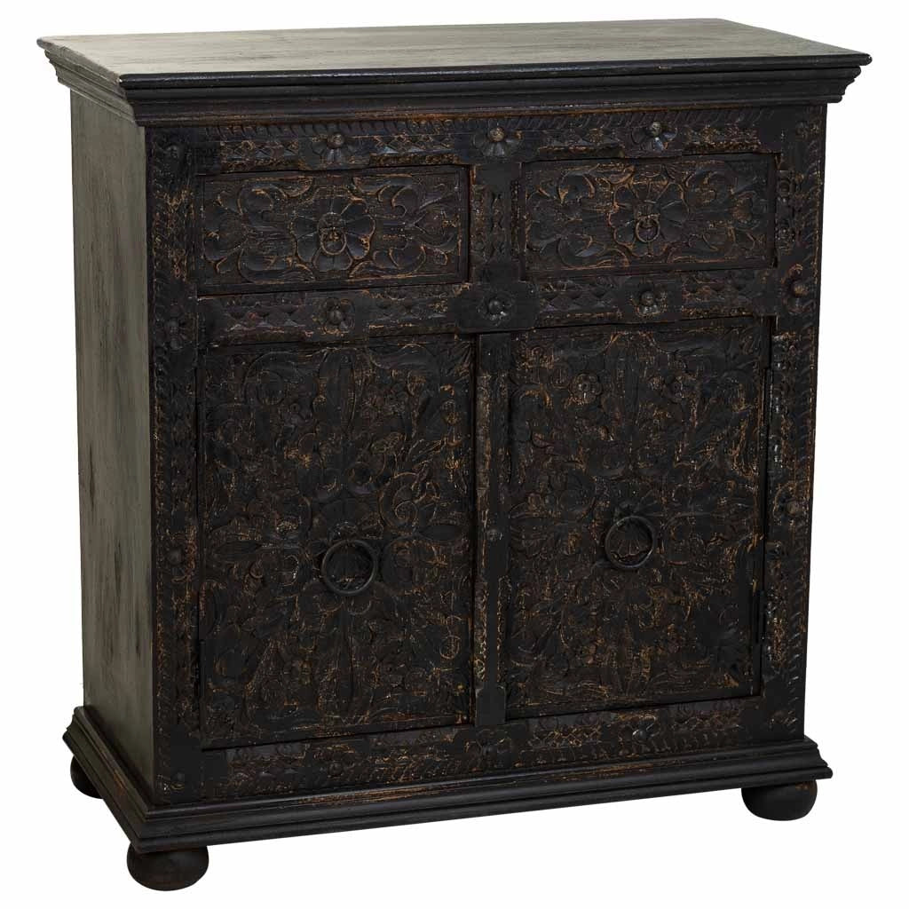 Aparador de madera negro 90x40x90 cm