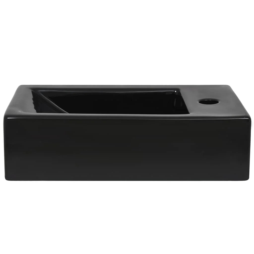 Lavabo con foro rubinetto 46 x 25,5 cm lavabo in ceramica nera 02_0002542