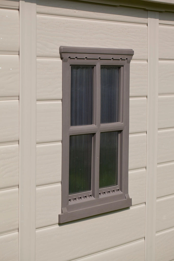 Casetta da Giardino con Mensole 256,5x331,5x243 cm Keter Factor 8x11 in Polipropilene Rinforzato Beige
