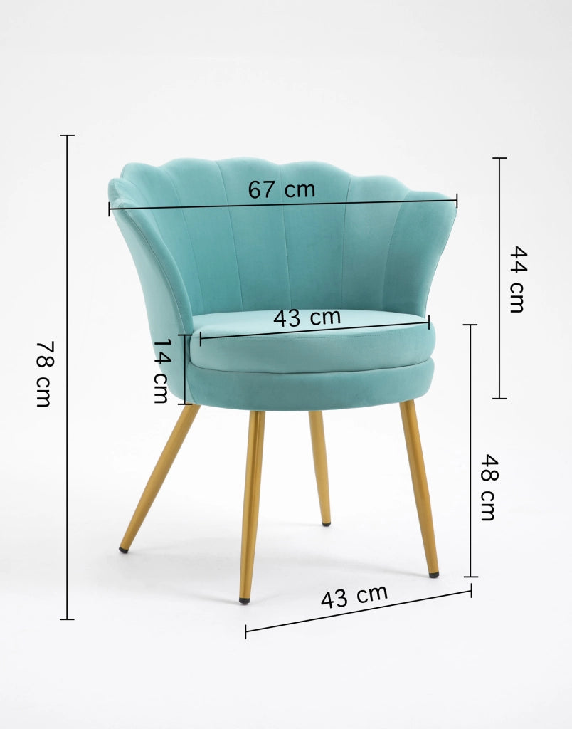 Poltrona Conchiglia Camera da Letto in Velluto Design Moderno Maddina Tiffany