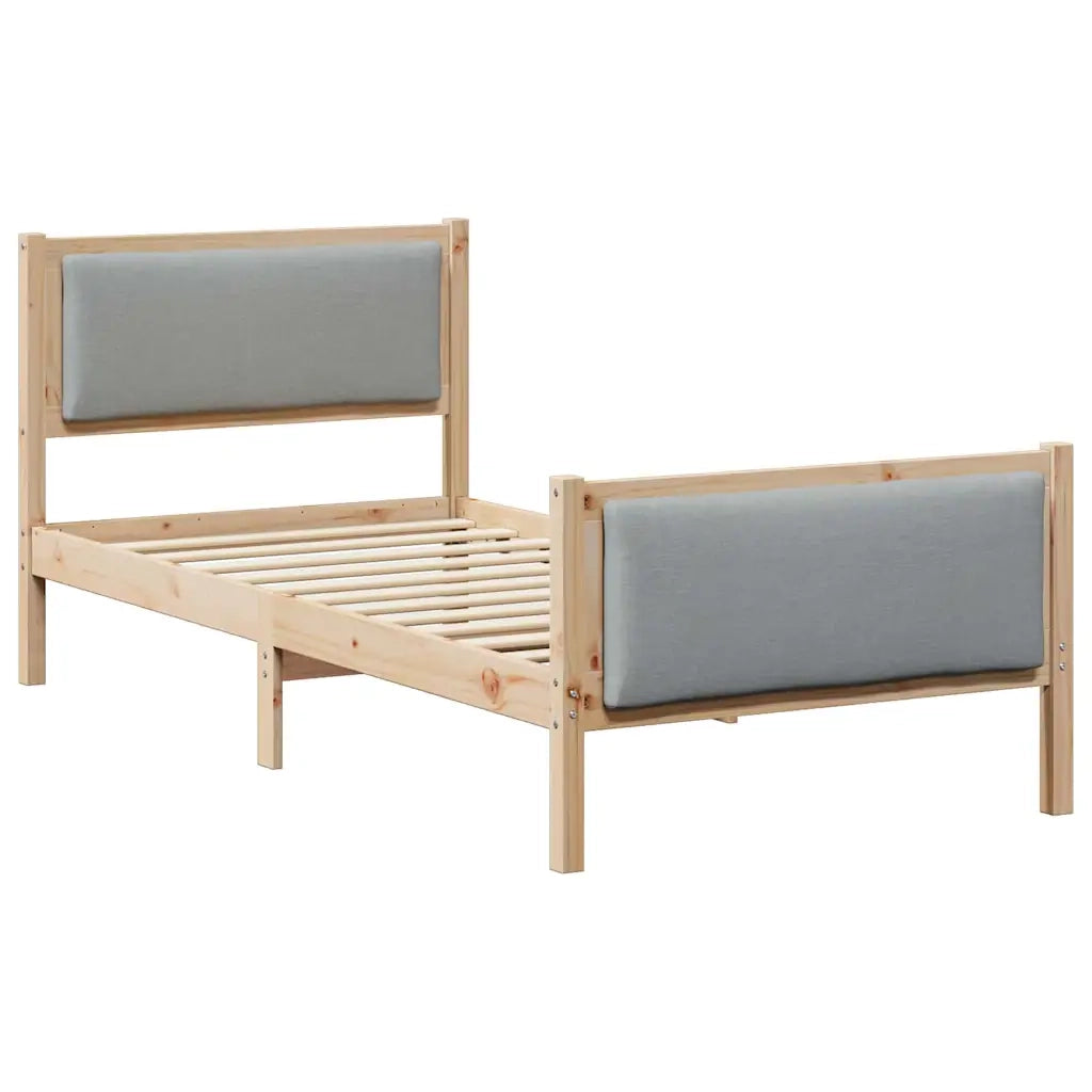 Struttura del letto Grigio chiaro 100 x 200 cm Tessuto