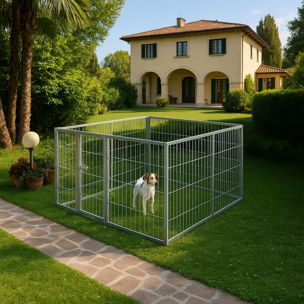 Box per cuccioli in rete con zincatura a caldo dimensioni 200x200xaltezza 120 cm