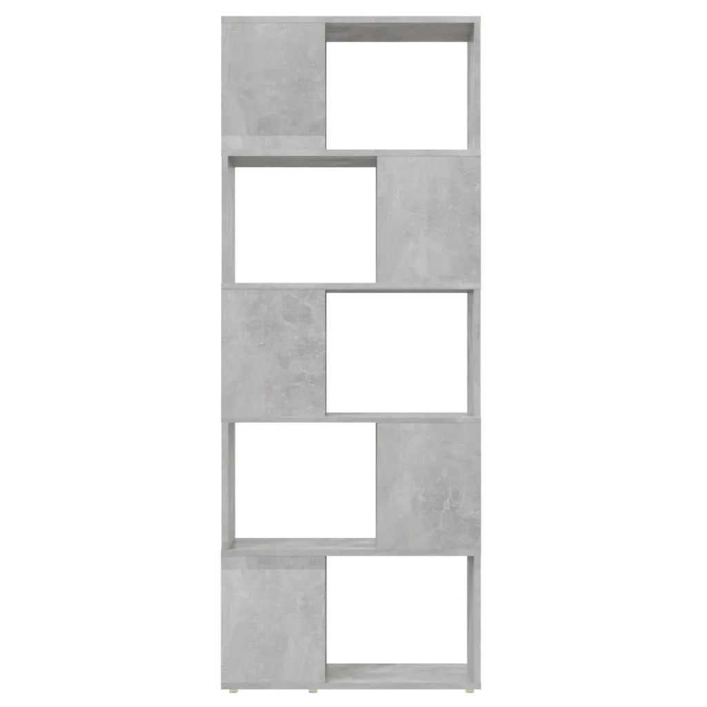 Libreria Divisorio-Scaffale per Libri-Mobile di Stoccaggio Grigio Cemento 60x24x155 cm