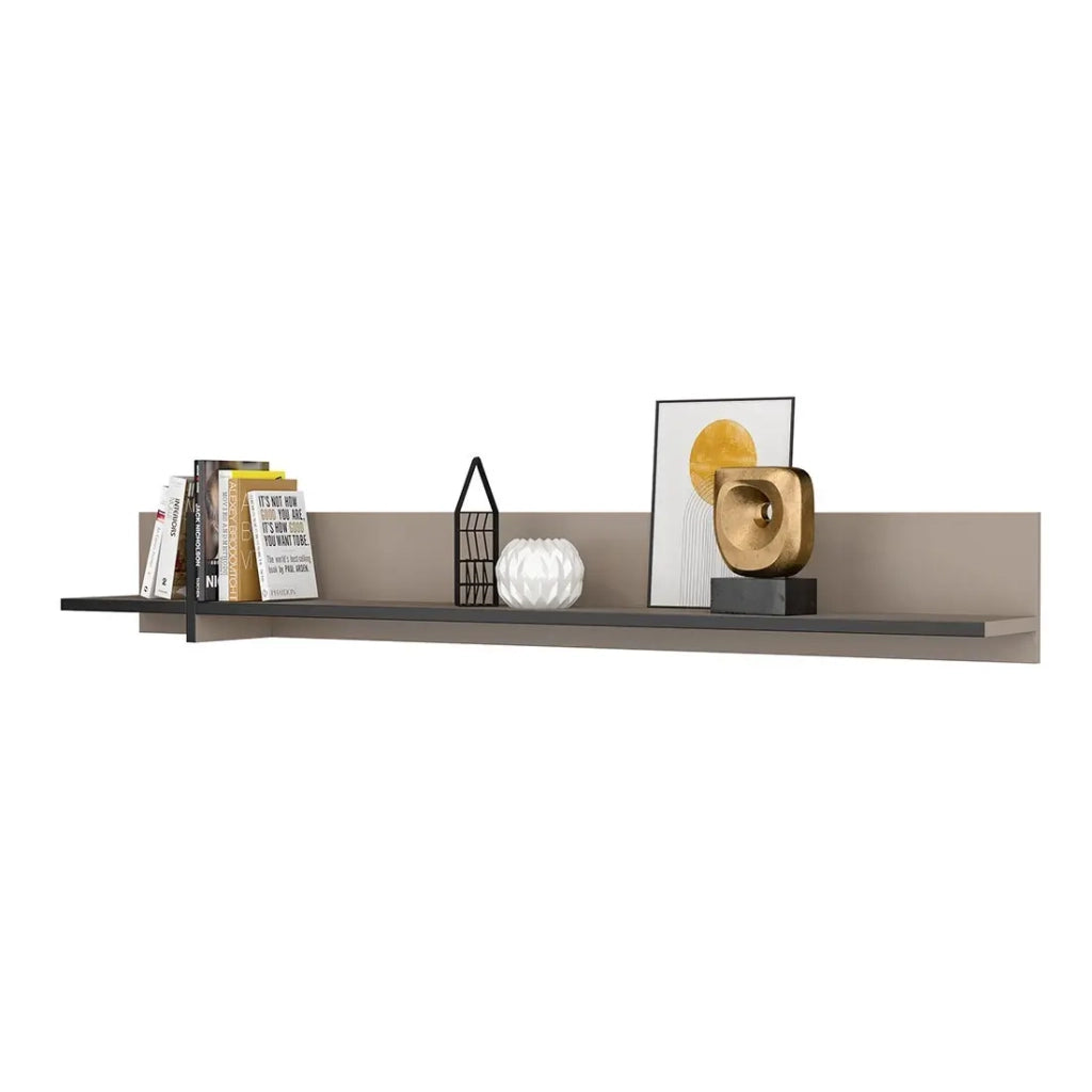Scaffale da parete 180cm color beige e nero. Collezione HAVANA.