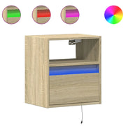 Mobile TV a Parete | Armadietto TV | Mobile Porta TV con Luci LED Rovere Sonoma 41x31x45 cm