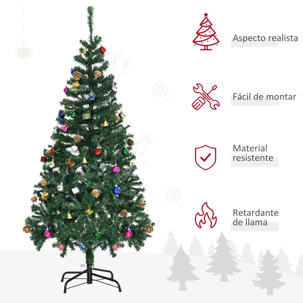 Albero di Natale Artificiale ¨C zephmum ¨C Verde 150 cm con 420 rami e pigne